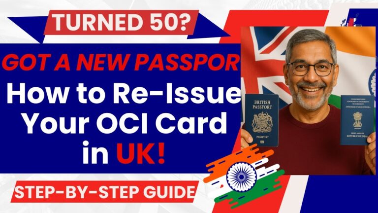 How to Reissue OCI Card in the UK After Getting a New Passport (Age 50+)?